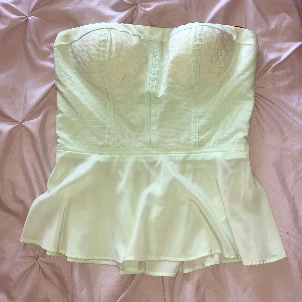 Bebe strapless peplum top